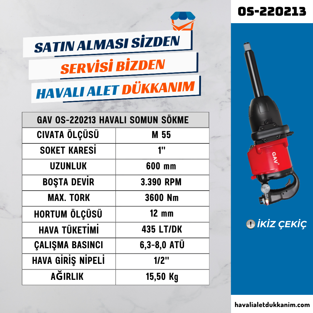 GAV OS-220213 Havalı Somun Sökme 1