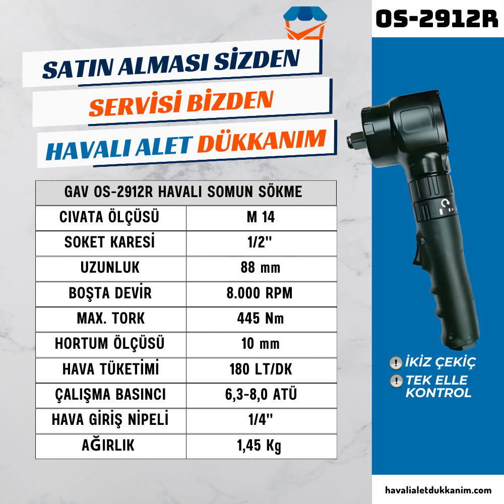GAV OS-2912R Havalı Somun Sökme 1/2