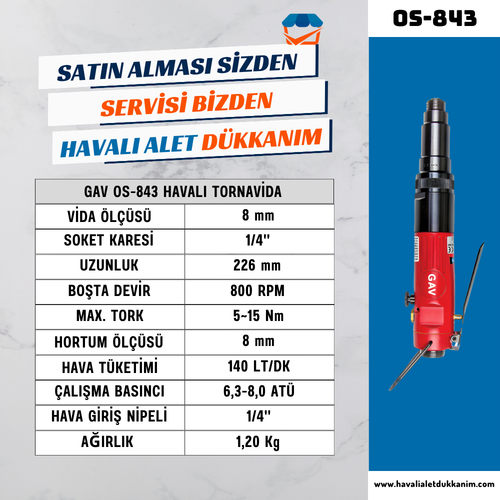 GAV OS-843 Havalı Tornavida