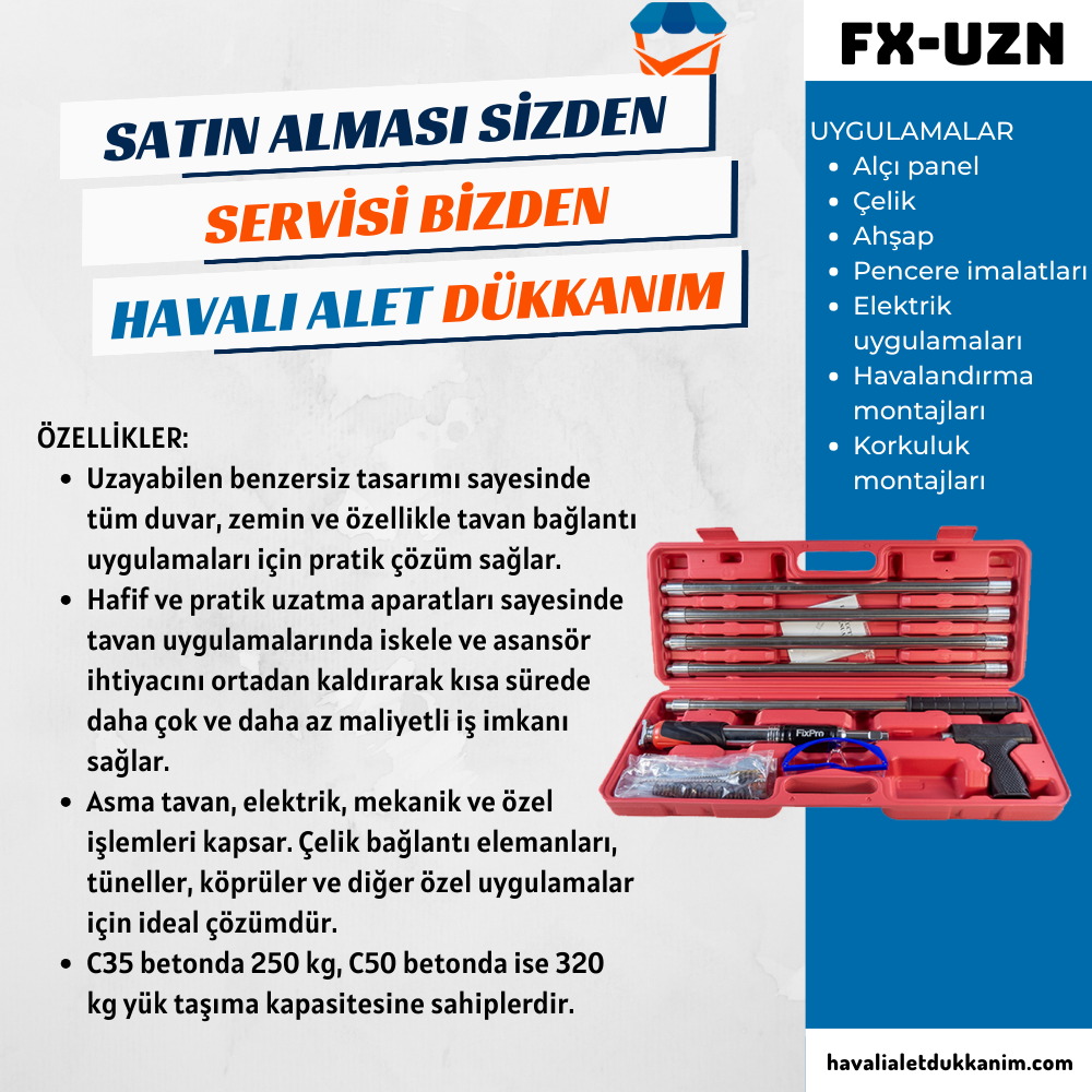 FIXPRO FX-UZN 5 Metre Uzayabilen Barutlu Çivi Tabancası