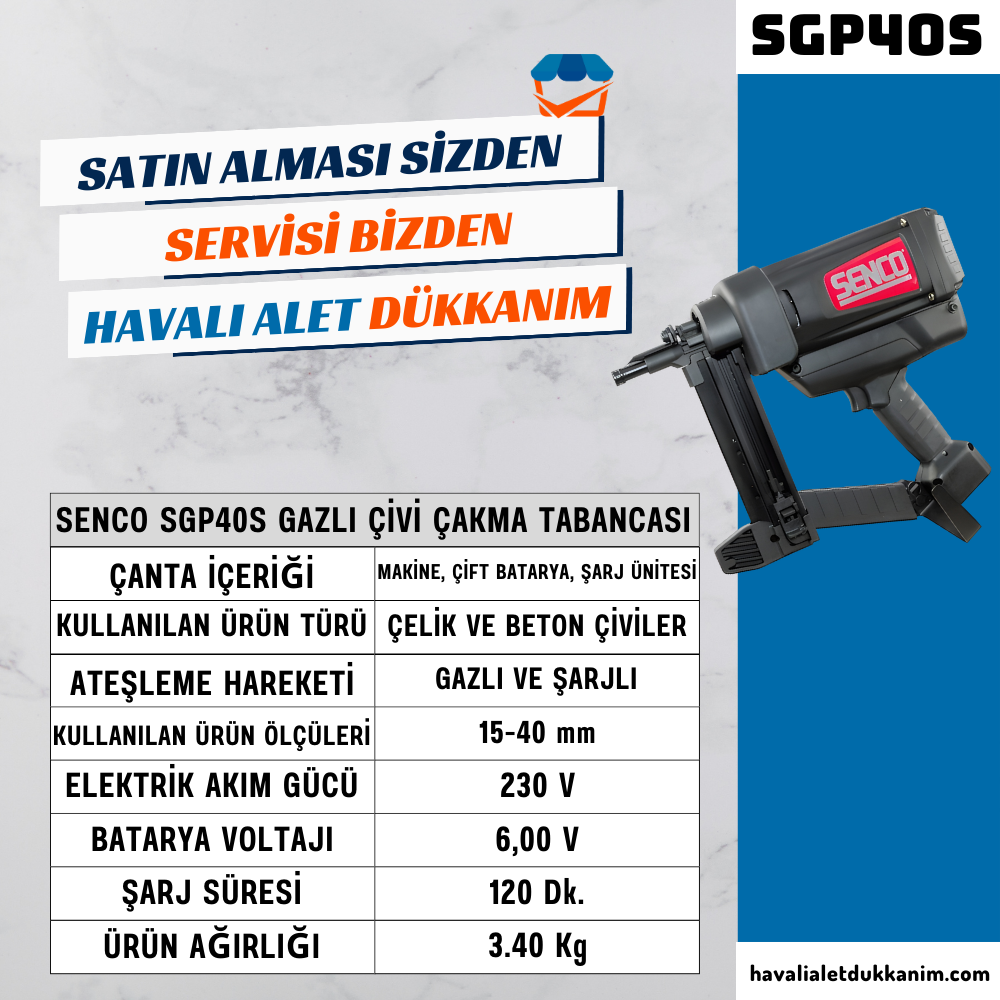 SENCO SGP40S Gazlı Çivi Tabancası