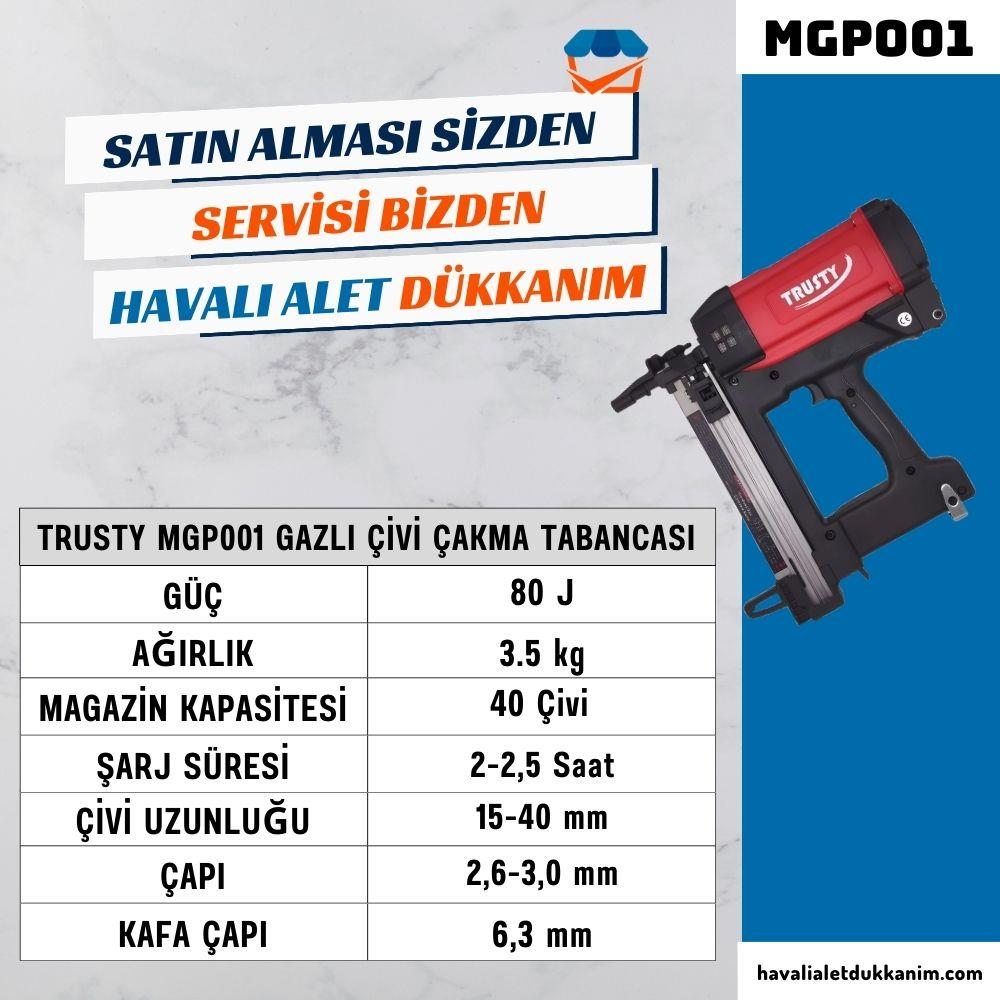 Trusty MGP001 Gazlı Çivi Çakma Tabancası 15-40 mm
