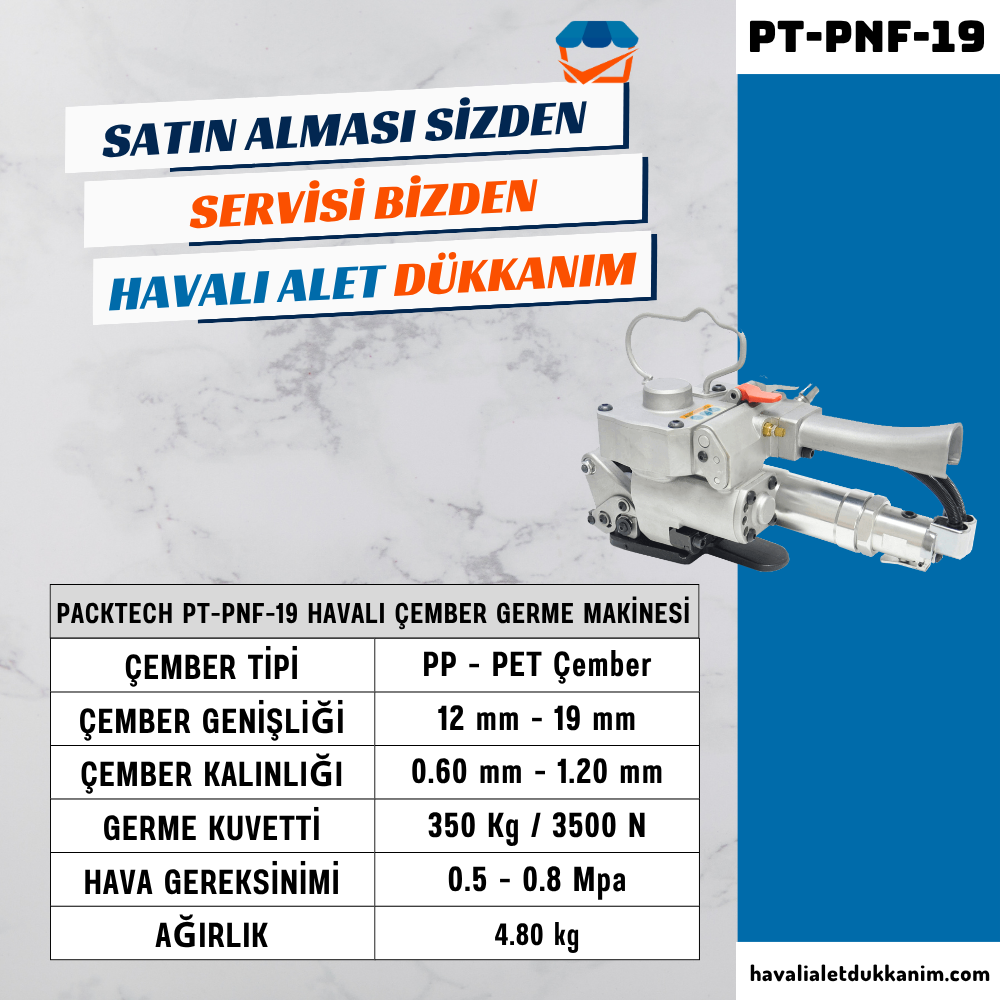 PACKTECH PT-PNF-19 Havalı Çember Germe Makinesi