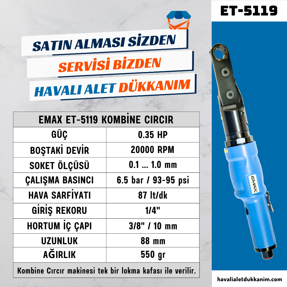 EMAX ET-5119 Kombine Cırcır 1/2