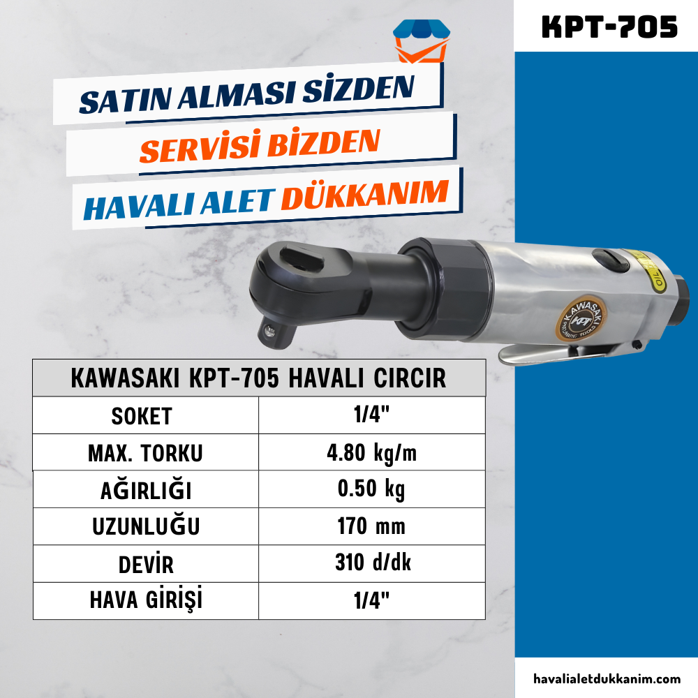 KAWASAKI KPT-705 Havalı Cırcır Motoru 1/4