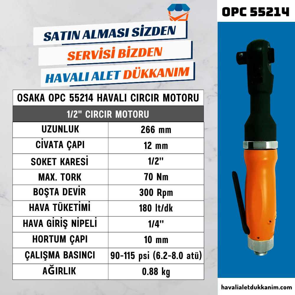 OSAKA OPC 55214 Havalı Cırcır Motoru 1/2