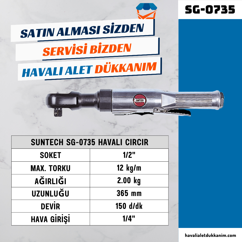 SUNTECH SG-0735 Havalı Cırcır 1/2