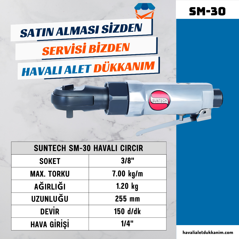 SUNTECH SM-30 Havalı Cırcır 3/8