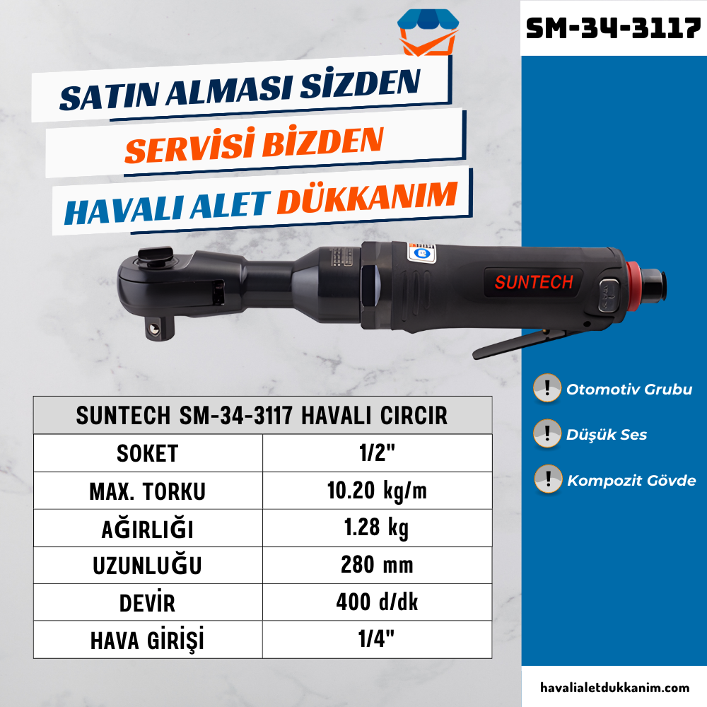 SUNTECH SM-34-3117 Havalı Cırcır 1/2