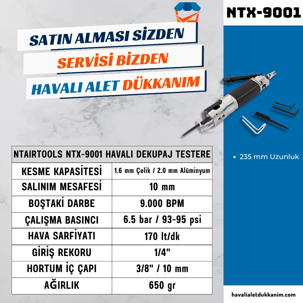 NTAirTools NTX-9001 Havalı Dekupaj Testere