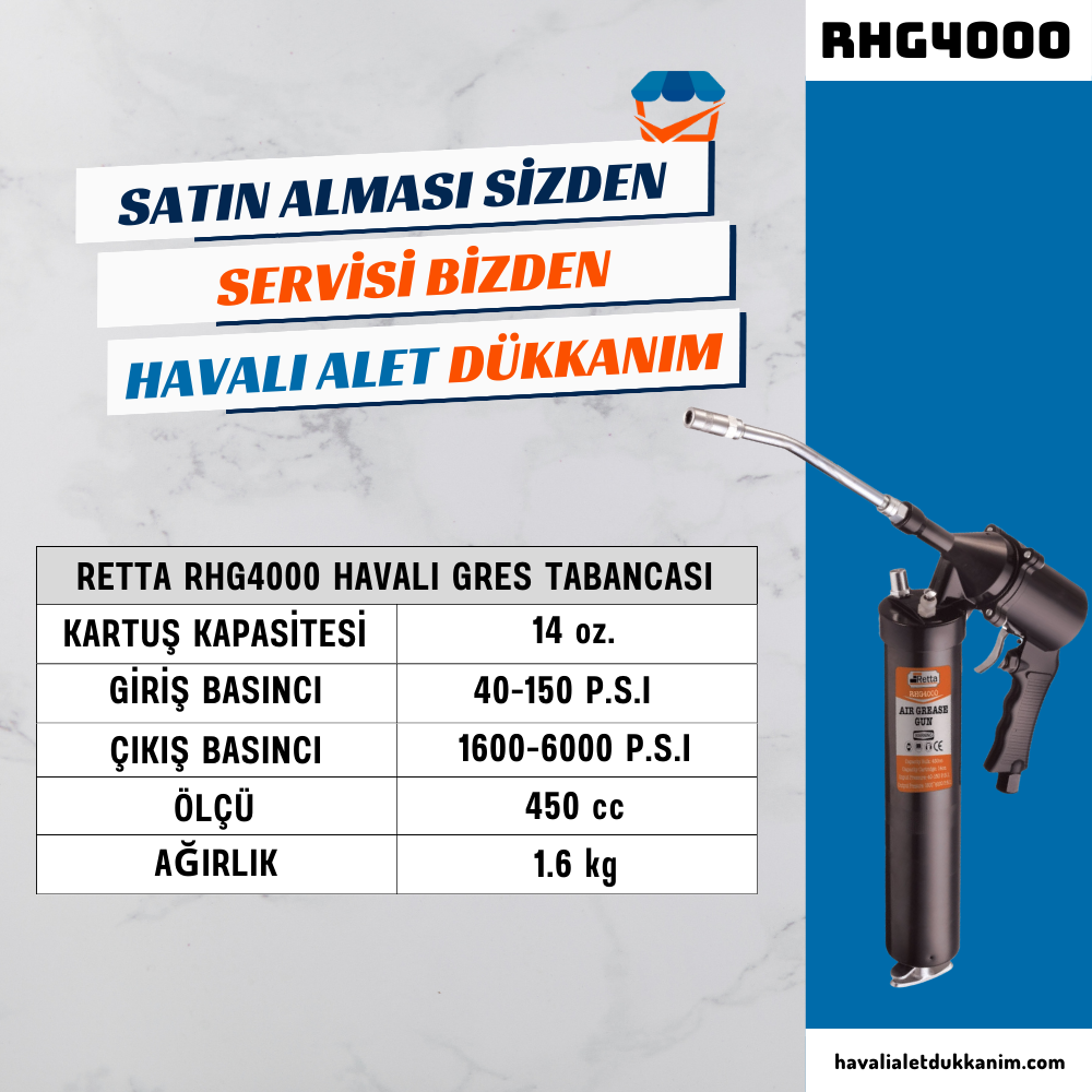 RETTA RHG4000 Havalı Gres Pompası
