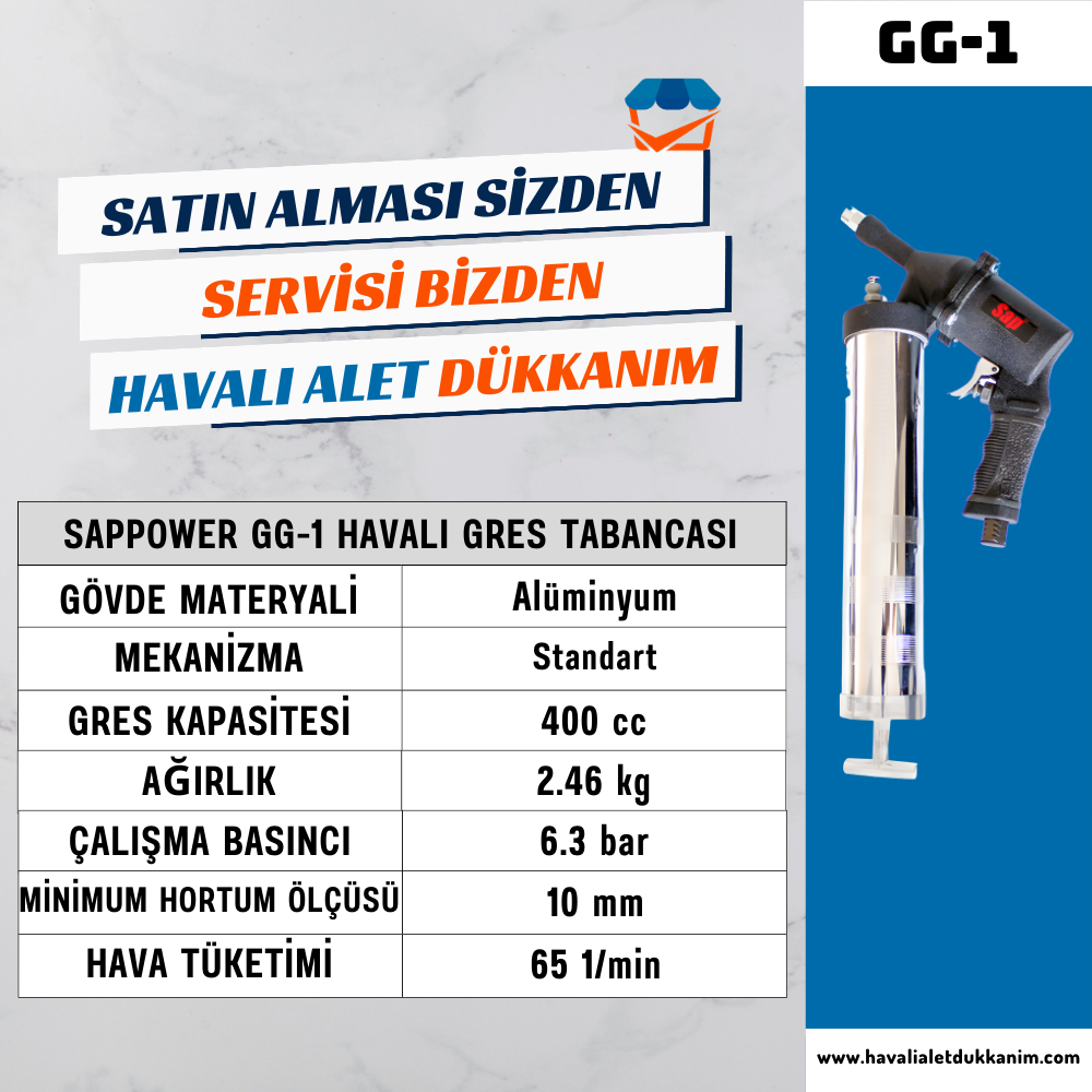 SAPPOWER GG-1 Havalı Gres Tabancası
