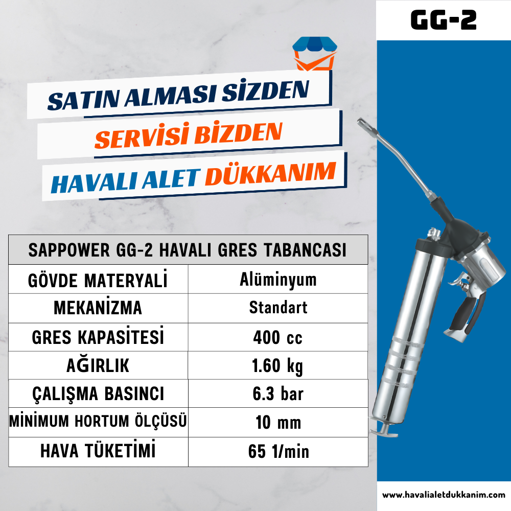 SAPPOWER GG-2 Havalı Gres Tabancası