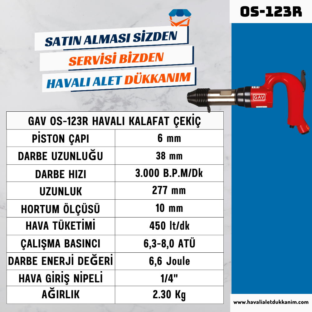 GAV OS-123R Havalı Kalafat Çekiç