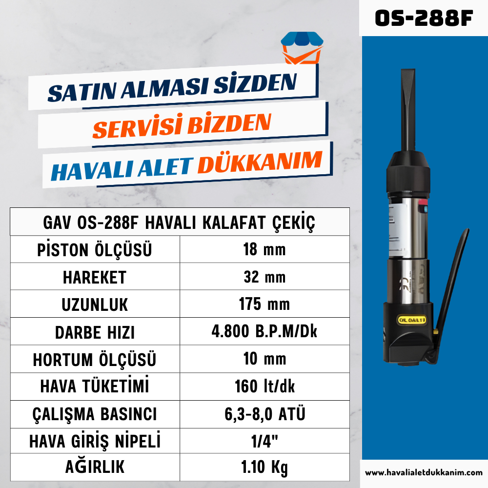 GAV OS-288F Havalı Kalafat Çekiç