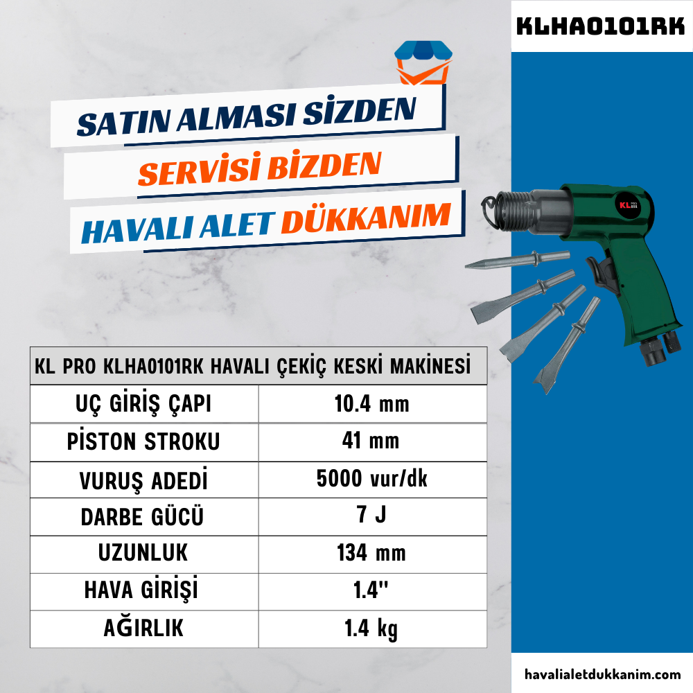 KL PRO KLHA0101RK Havalı Çekiç Keski Makinesi