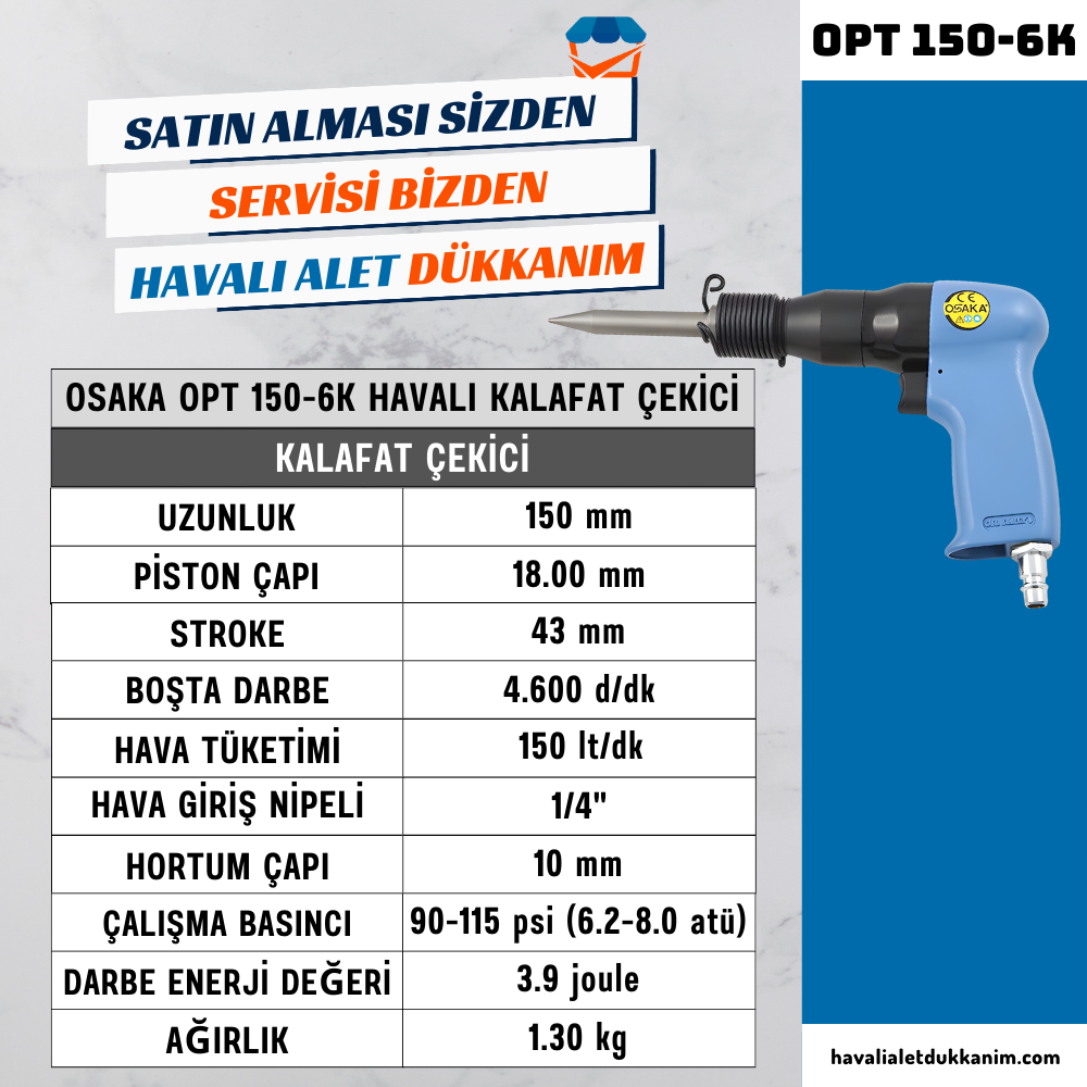 OSAKA OPT 150-6K Havalı Kalafat Çekici