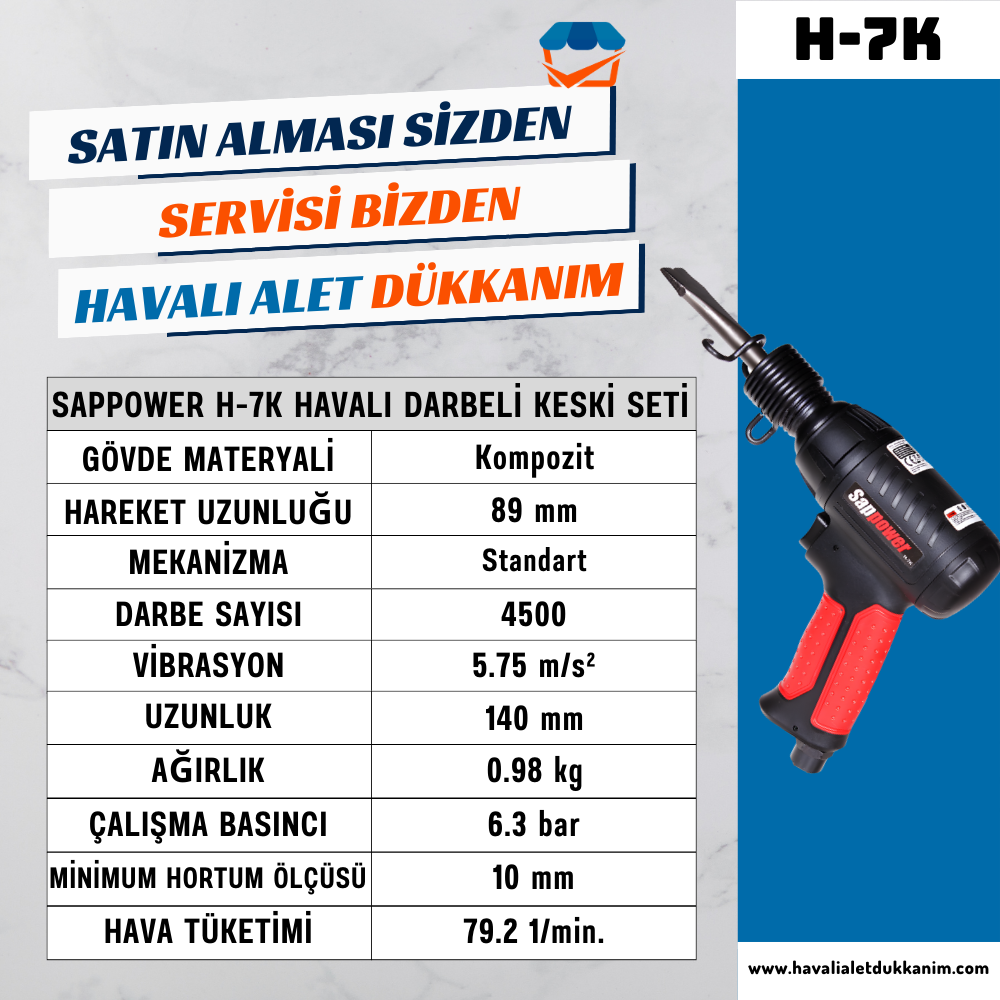 SAPPOWER H-7K Havalı Darbeli Keski Seti