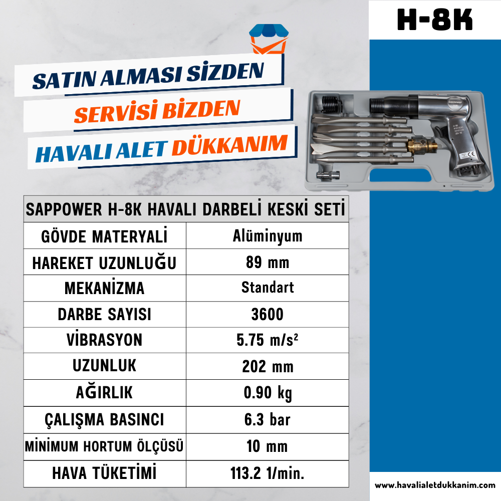 SAPPOWER H-8K Havalı Darbeli Keski Seti