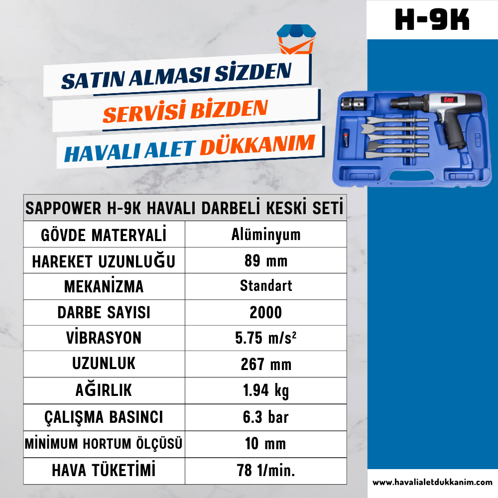 SAPPOWER H-9K Havalı Darbeli Keski Seti