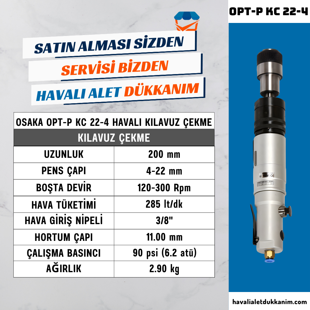 OSAKA OPT-P KC 22-4 Havalı Kılavuz Çekme