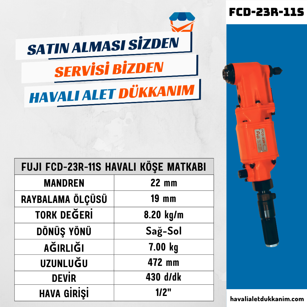 FUJI FCD-23R-11S Havalı Köşe Matkabı 22 mm