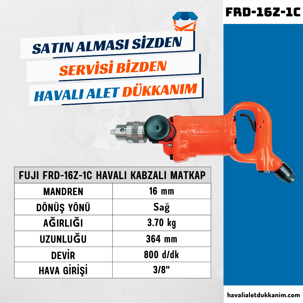 FUJI FRD-16Z-1C Havalı Kabzalı Matkap 16 mm