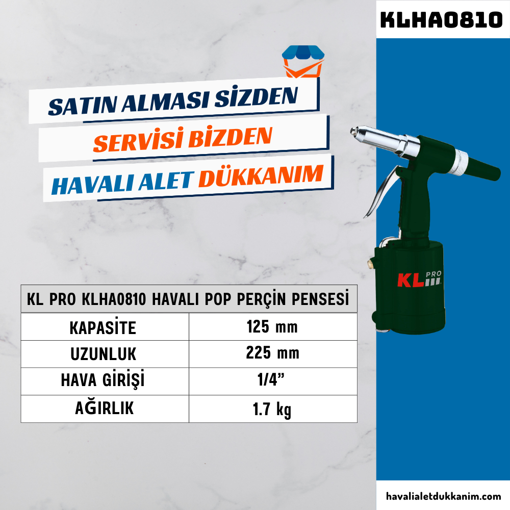 KL PRO KLHA0810 Havalı Pop Perçin Pensesi