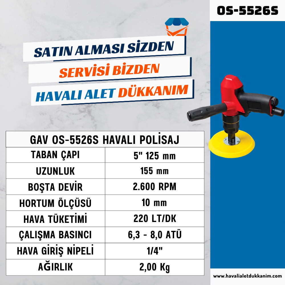GAV OS-5526S Havalı Polisaj Makinesi