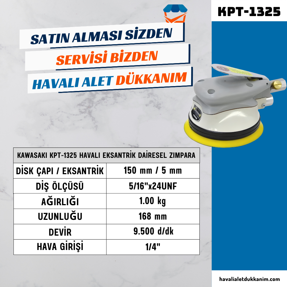KAWASAKI KPT-1325 Havalı Eksantrik Dairesel Zımpara