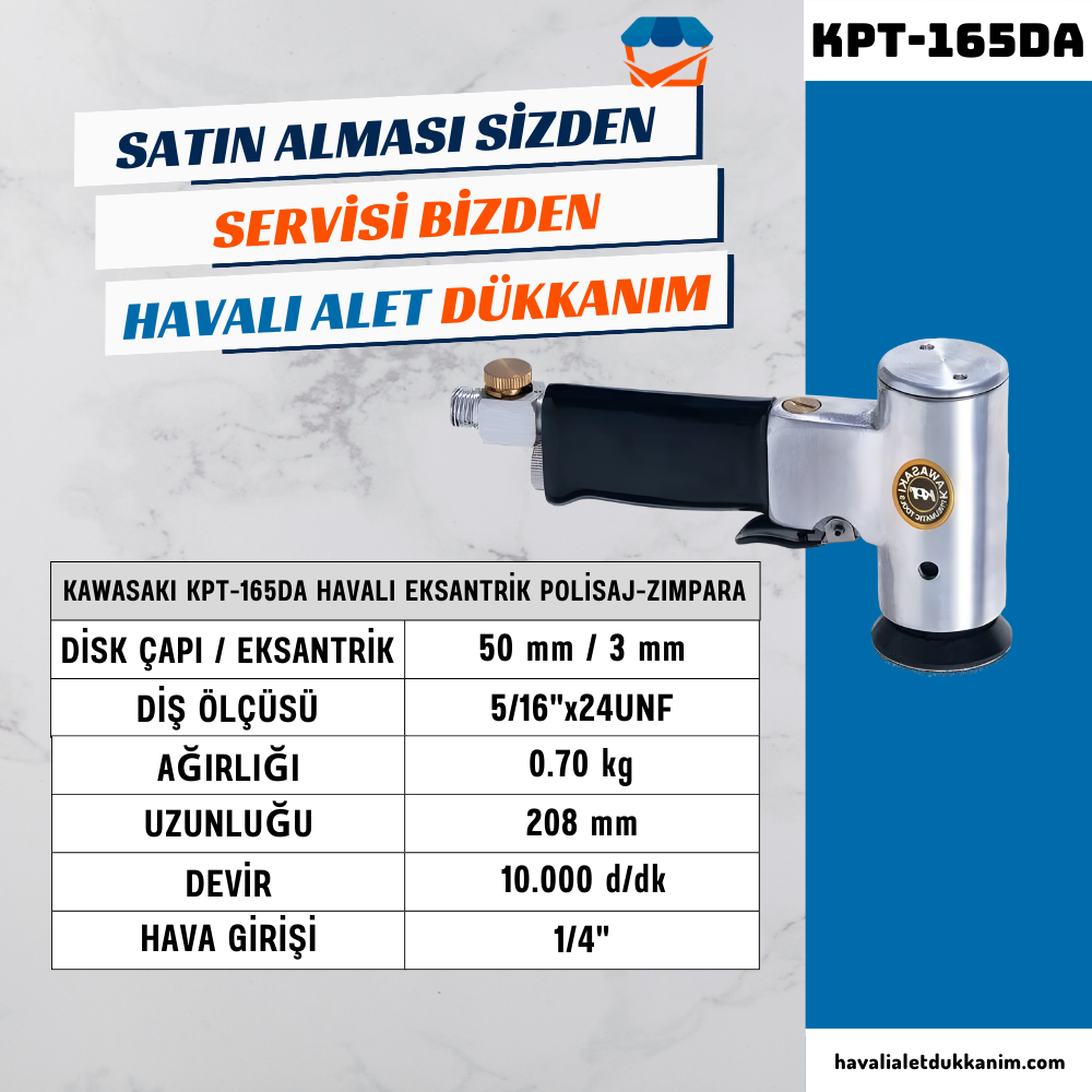 KAWASAKI KPT-165DA Havalı Eksantrik Polisaj-Zımpara