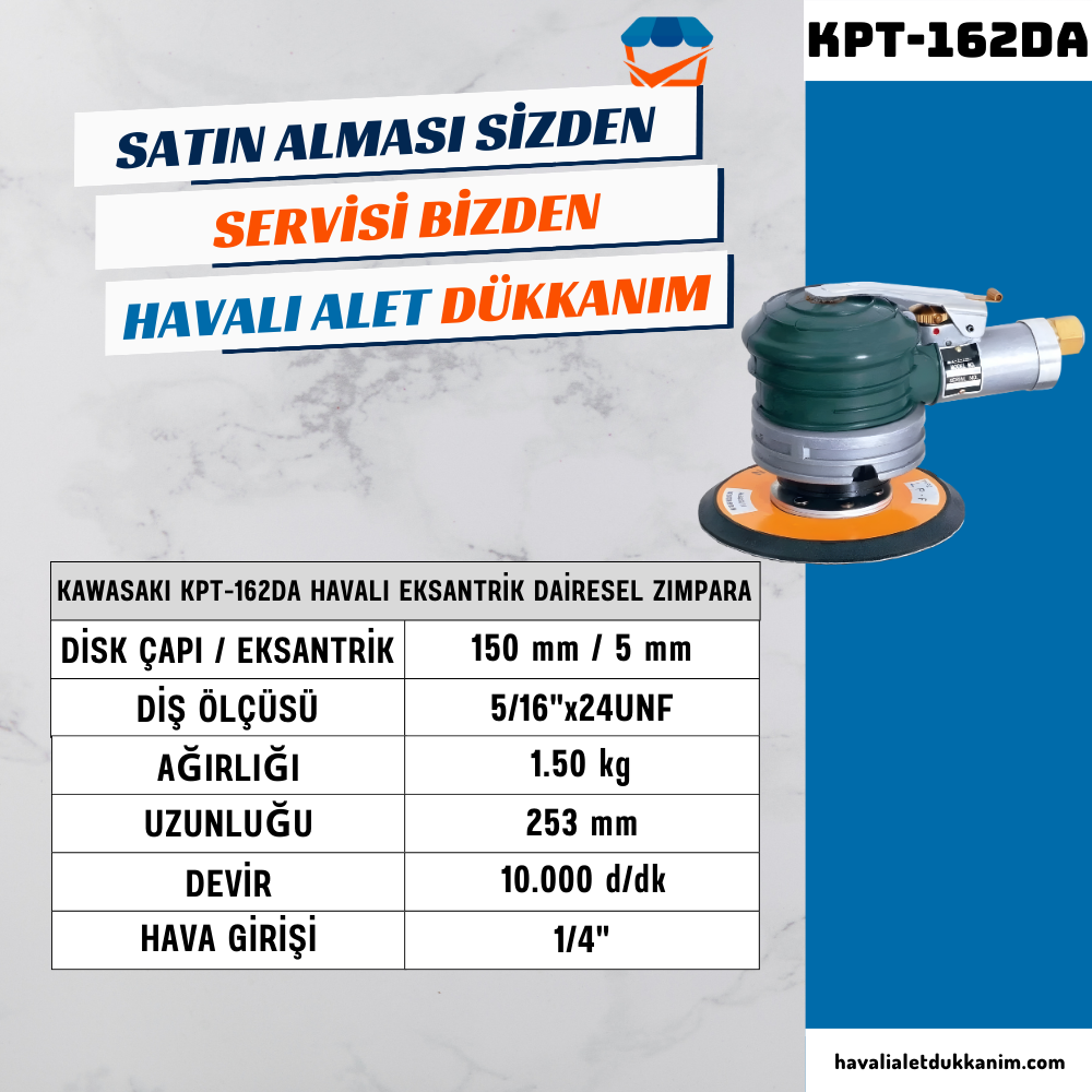 KAWASAKI KPT-162DA Havalı Eksantrik Dairesel Zımpara