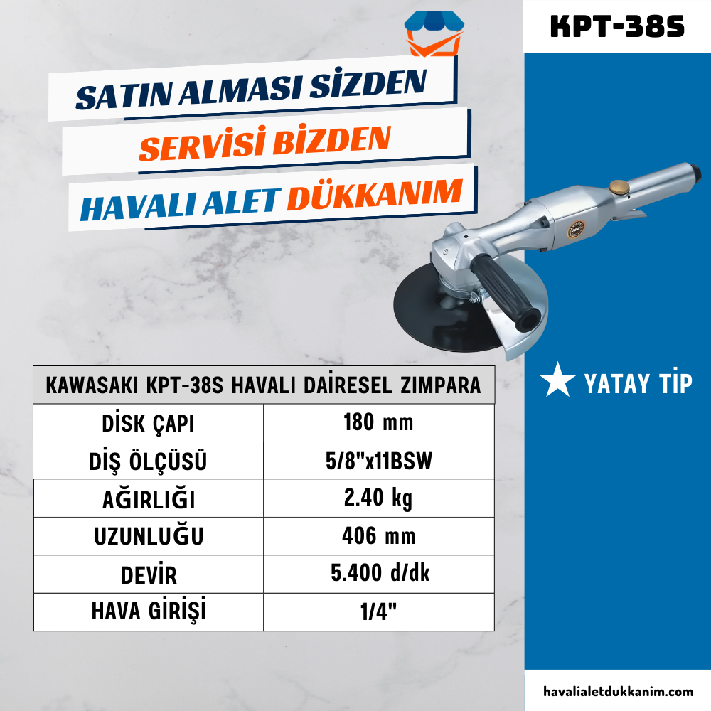 KAWASAKI KPT-38S Havalı Dairesel Zımpara