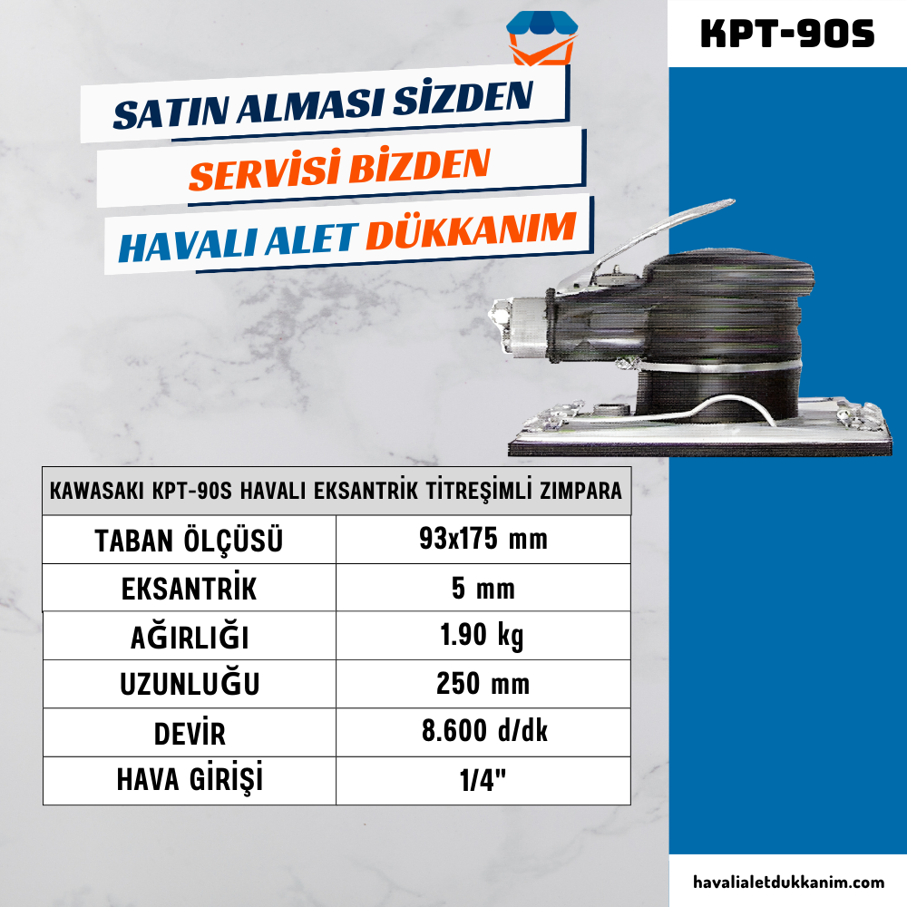 KAWASAKI KPT-90S Havalı Eksantrik Titreşimli Zımpara