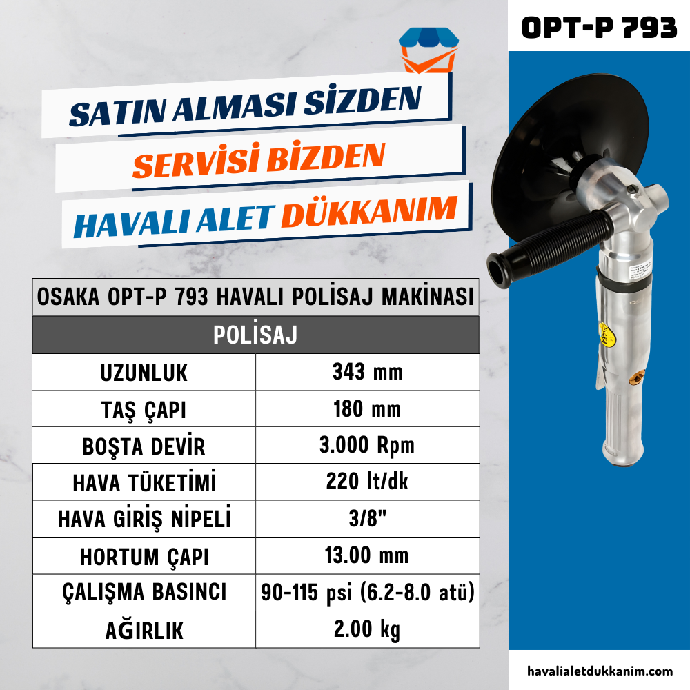 OSAKA OPT-P 793 Havalı Polisaj Makinası