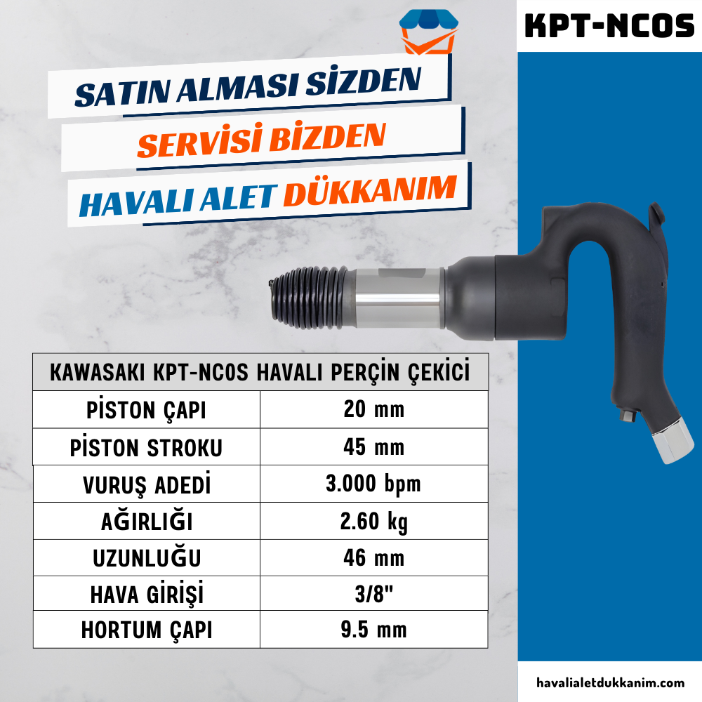 KAWASAKI KPT-NC0S Havalı Perçin Çekici