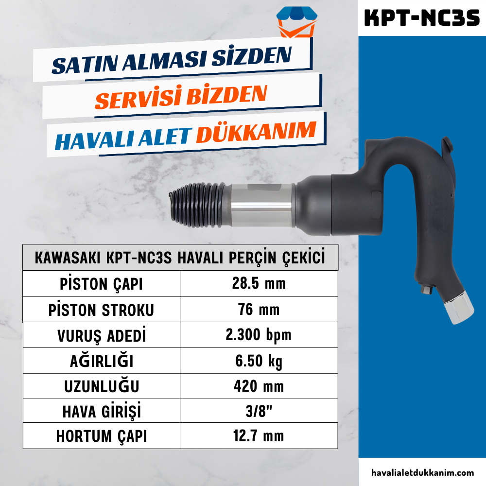 KAWASAKI KPT-NC3S Havalı Perçin Çekici