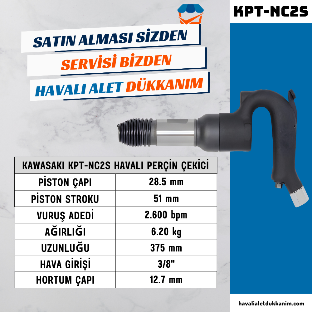 KAWASAKI KPT-NC2S Havalı Perçin Çekici