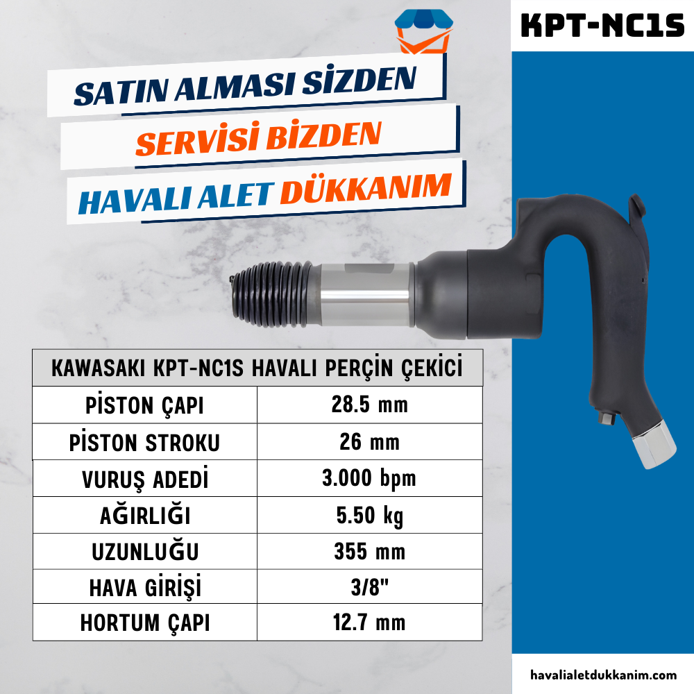 KAWASAKI KPT-NC1S Havalı Perçin Çekici