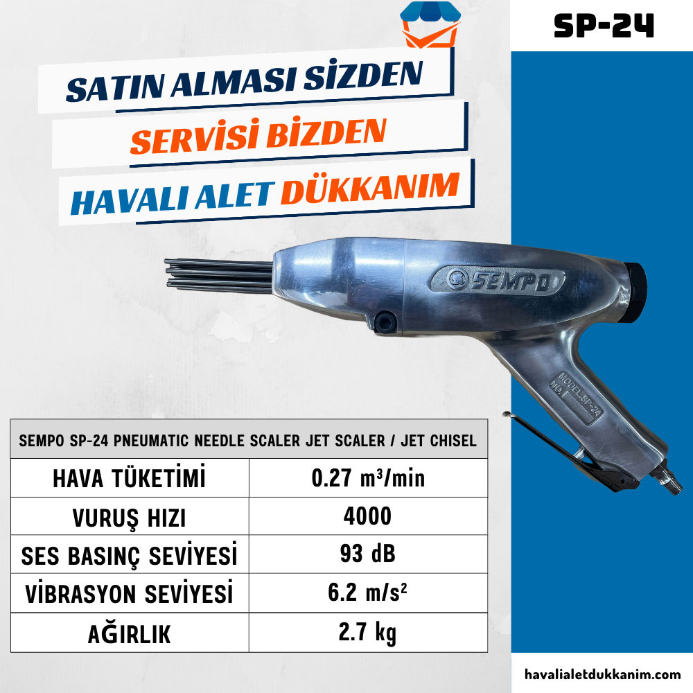 Sempo SP-24 Havalı Çivili Raspa Jet Scaler / Jet Chisel