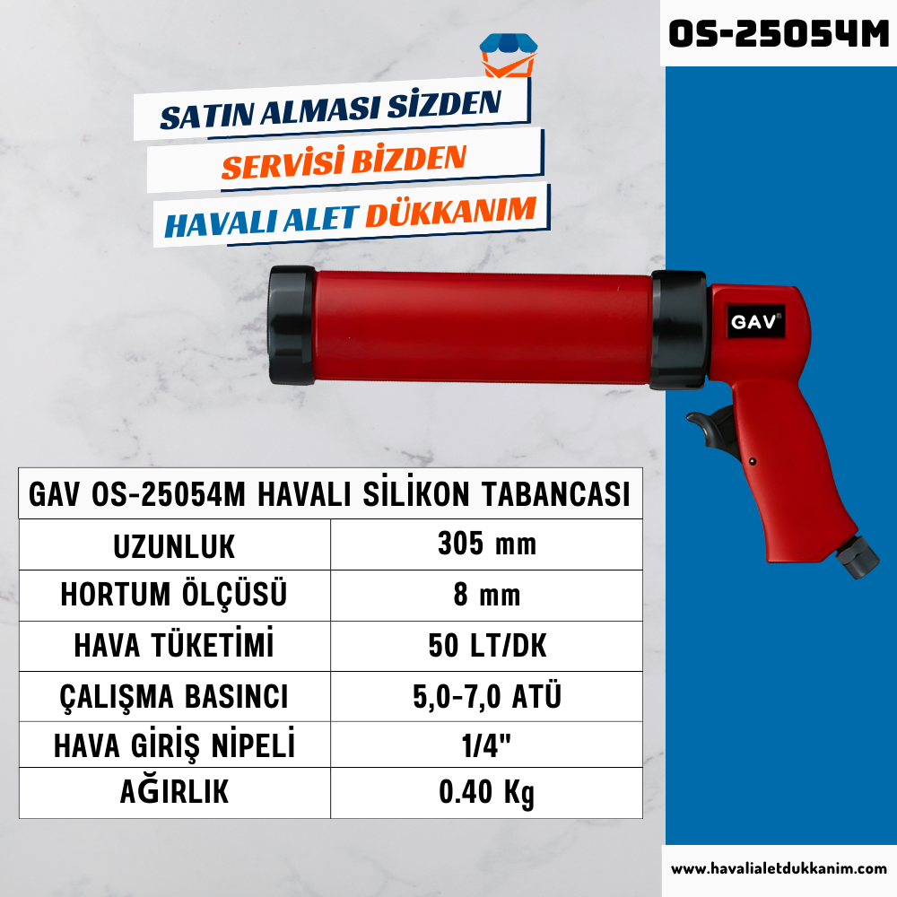 GAV OS-25054M Havalı Silikon Tabancası