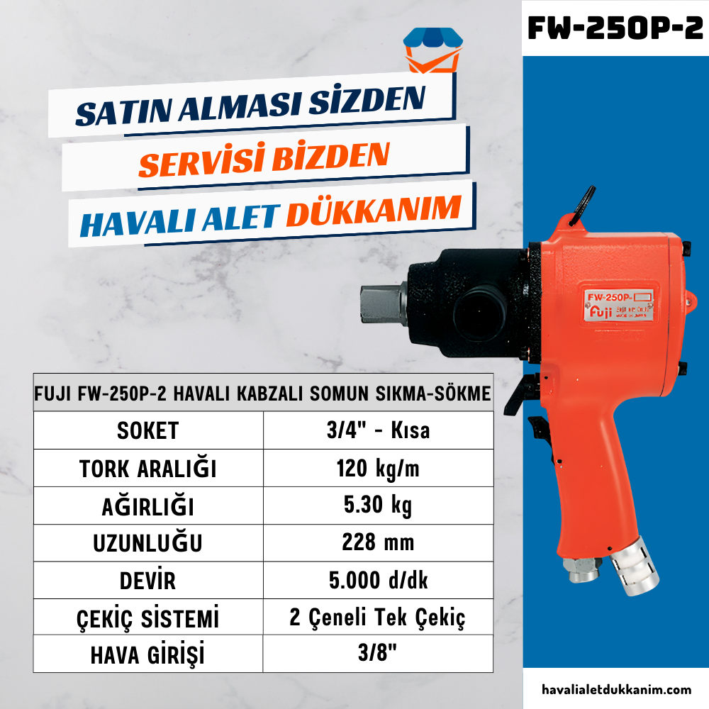 FUJI FW-250P-2 Havalı Kabzalı Somun Sıkma-Sökme 3/4