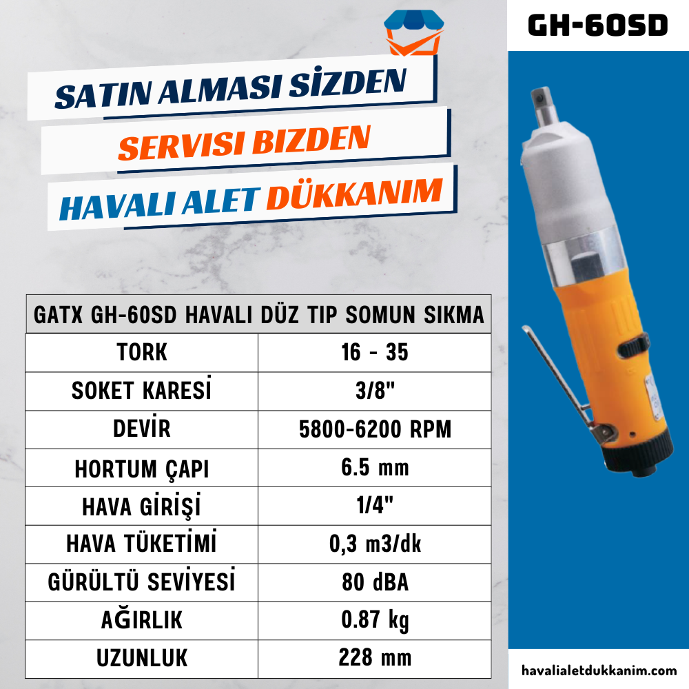 GATX GH-60SD Havalı Düz Tip Somun Sıkma