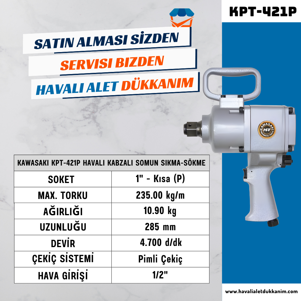 KAWASAKI KPT-421P Havalı Kabzalı Somun Sıkma-Sökme 1