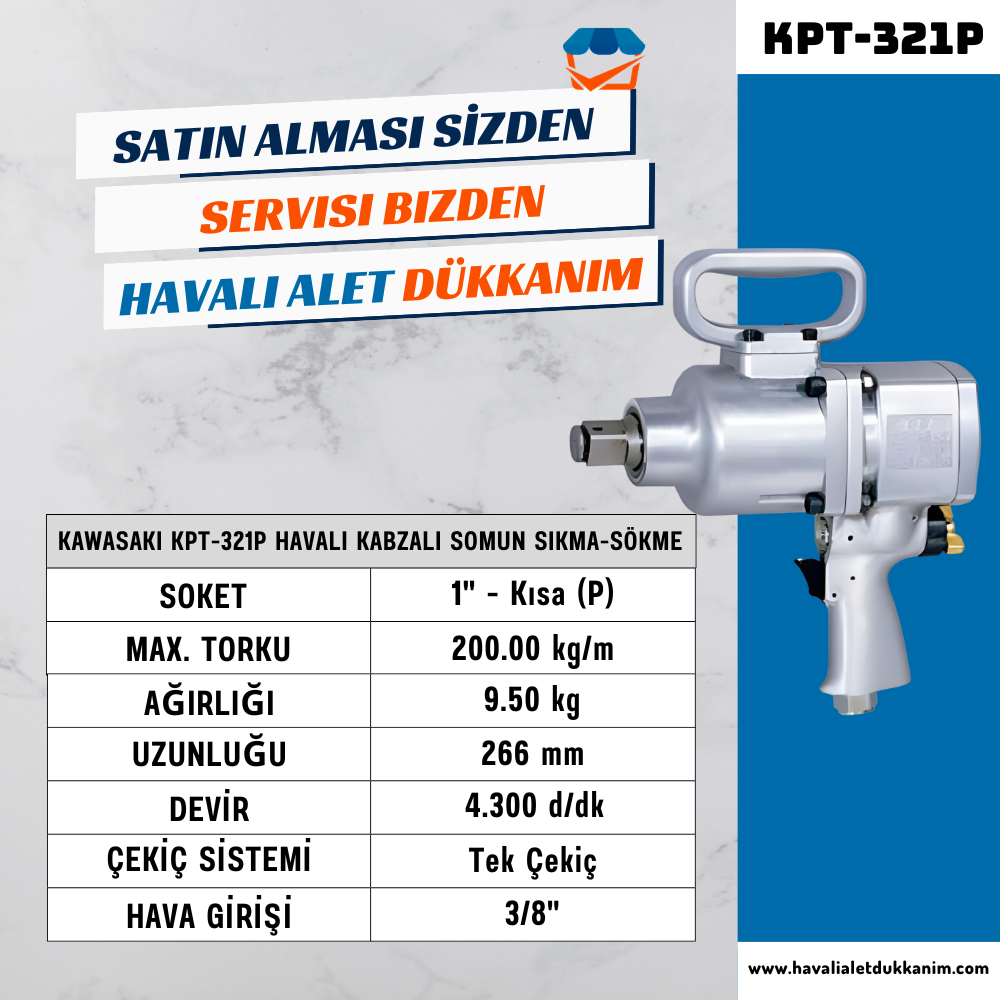 KAWASAKI KPT-321P Havalı Kabzalı Somun Sıkma-Sökme 1