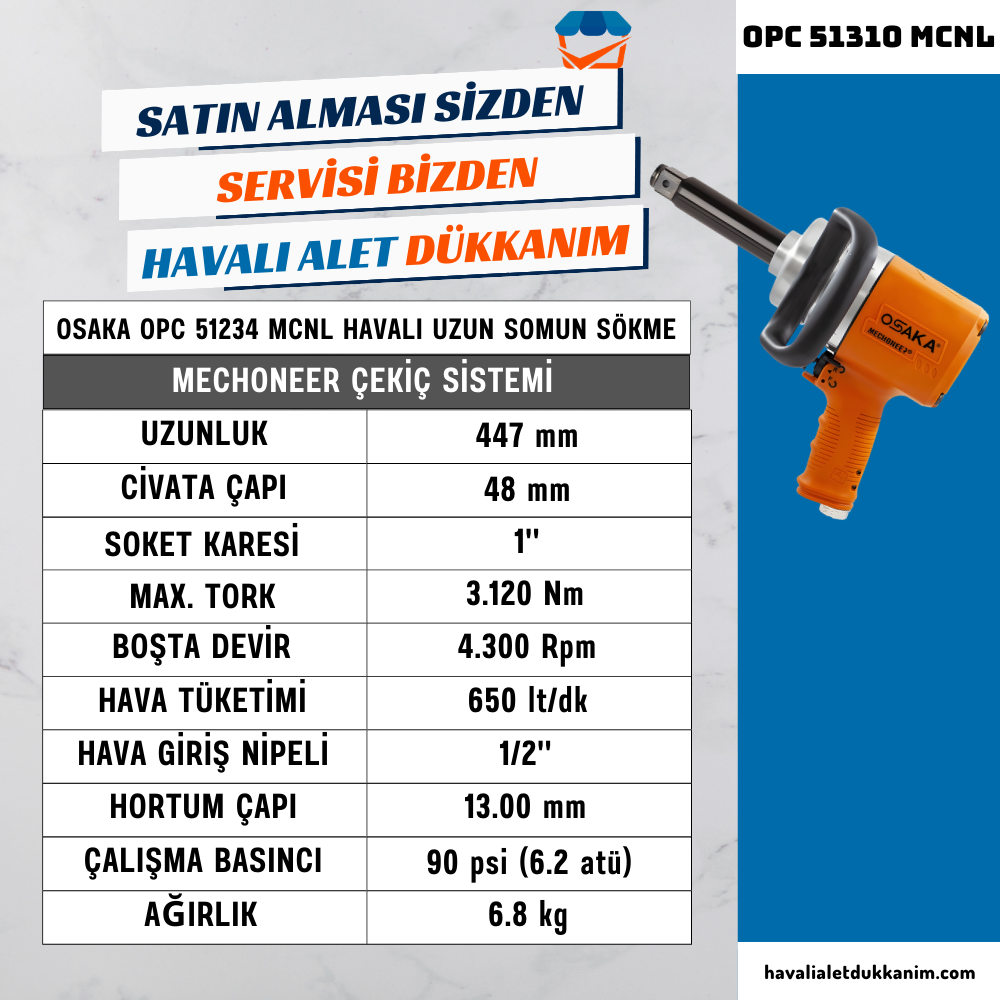 OSAKA OPC 51310 MCNL Havalı Uzun Somun Sökme 1