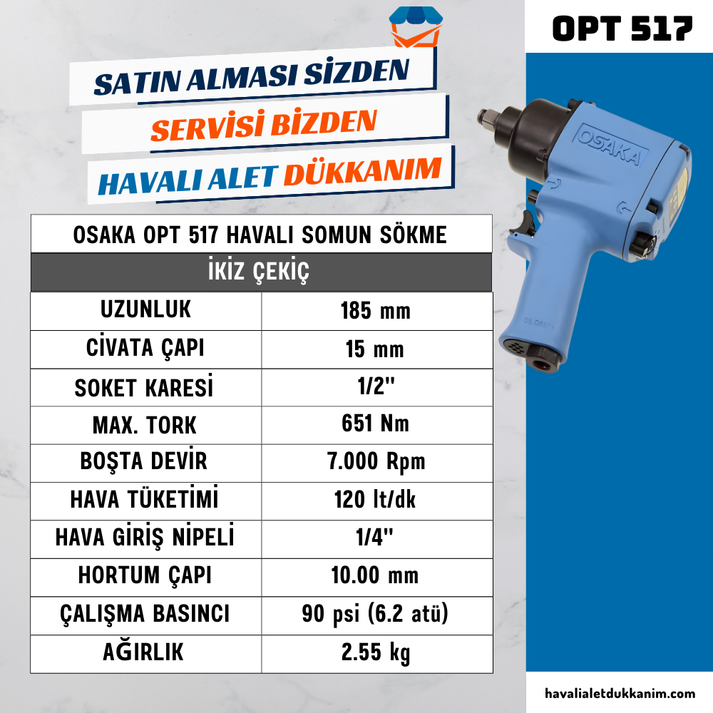 OSAKA OPT 517 Havalı Somun Sökme 1/2