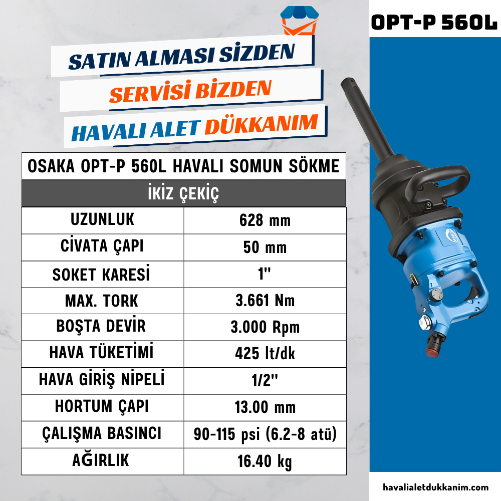 OSAKA OPT-P 560L Havalı Somun Sökme 1