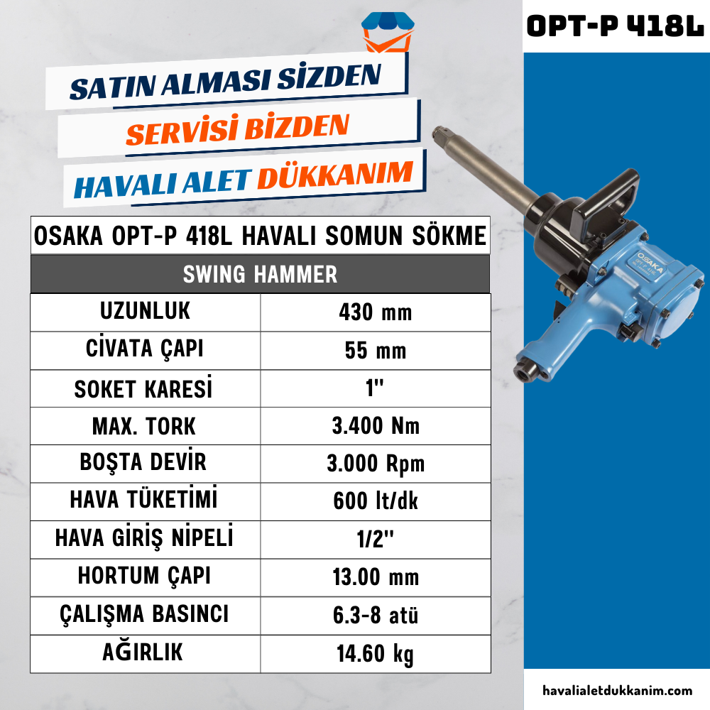 OSAKA OPT-P 418L Havalı Somun Sökme 1