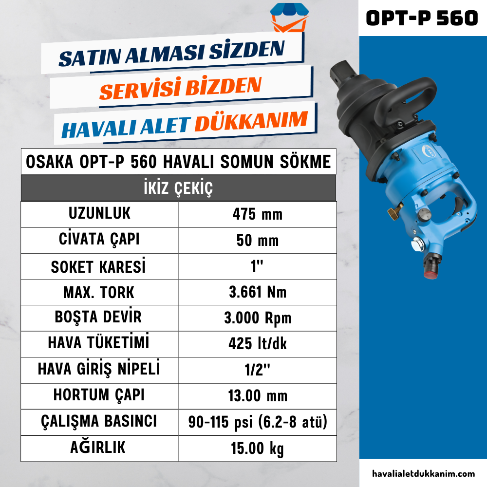 OSAKA OPT-P 560 Havalı Somun Sökme 1